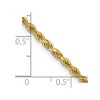Black Bow Jewelry 2.5mm 14K Yellow Gold Diamond Cut Hollow Rope Chain Necklace - 2 of 4