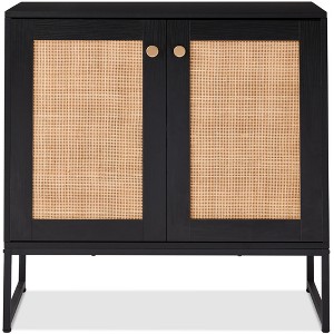 Best Choice Products 2-Door Rattan Storage Cabinet, Accent Furniture, Cupboard w/ Non-Scratch Foot Pads - 1 of 4