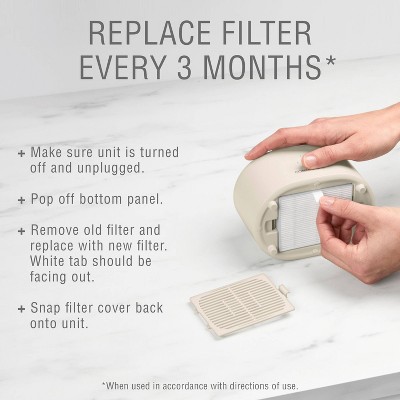 Compact White HEPA Air Purifier Replacement Filters, 2-Pack