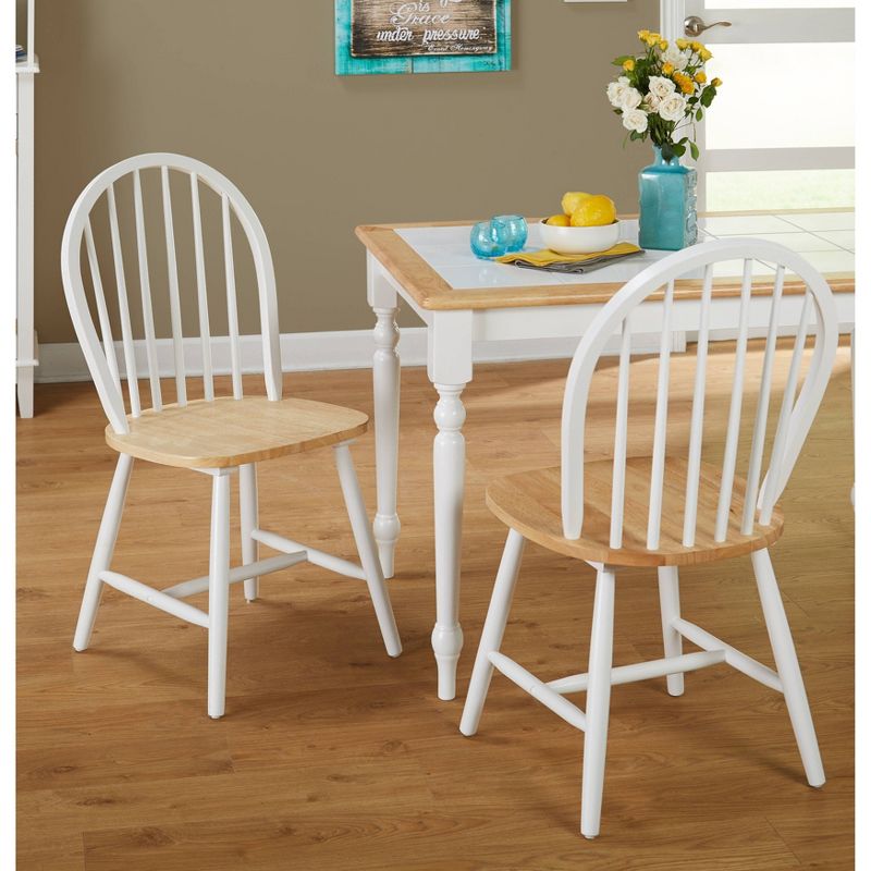 3pc Chester Tile Top Dining Set White/Natural - Buylateral, 5 of 8