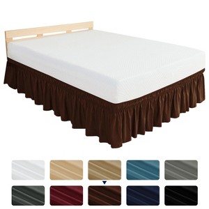 Subrtex Elastic Wrap Around Bed Skirt Dust Ruffle Smooth Soft Bed Frame Cover 15-inch Drop - 1 of 4