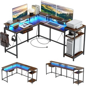 L Shaped Gaming Desk, Home Office Desk with File Drawer, 68" Computer Desk - 1 of 4