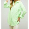 Women's Stripe Button Down Long Sleeve Shirt - DAVI & DANI - 2 of 4