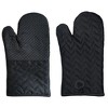 Home Mart Goods Black Heat Resistant Thick Soft Quilted Lining Kitchen Oven Glove Mitts With Silicone Treatment - 2 of 4