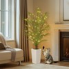Fake Palm Tree Faux Areca Palm Plants with Full Lifelike Palm Leaves Fake Tropical Palm Tree with Tall Trapezoidal Prism White Pot - 2 of 4