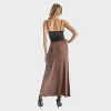 24seven Comfort Aapparel Womens Solid Color Elastic Waist Maxi Skirt - 3 of 4