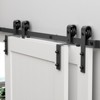 Bypass Sliding Barn Door Hardware Kit, Double Track for Double Door,Heavy Duty,Basic I/J Pulley,Slide Smoothly Quietly,Easy Install (No Door) - 4 of 4