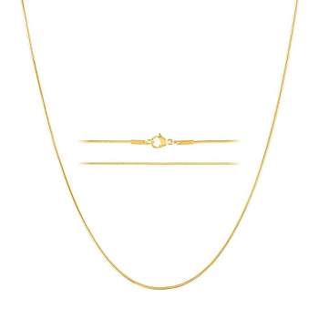 KISPER 24k Gold Snake Chain Necklace – Thin, Dainty, Gold Plated Stainless Steel Jewelry for Women & Men with Lobster Clasp