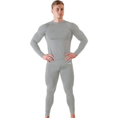 Everlast Mens Thermal Underwear Set Super Warm u0026 Insulated Waffle Thermal  Shirt u0026 Long Johns Cold Weather - Gray Xl : Target