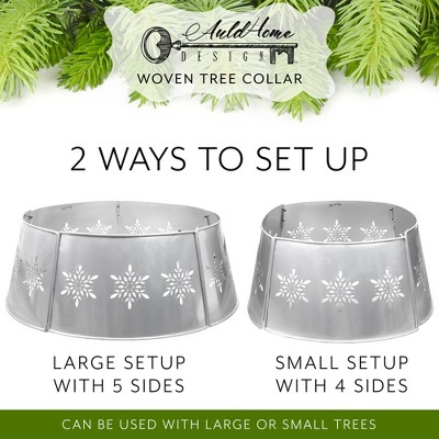 Large Silver Snowflake Enamel Christmas Tree Collar