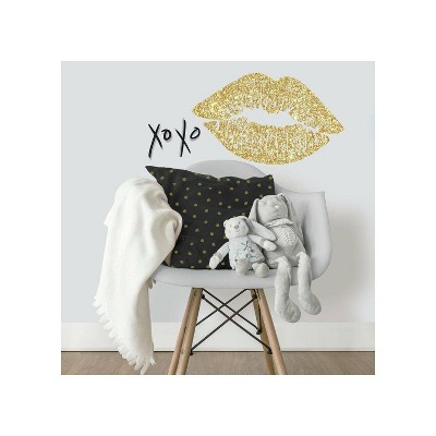 Xoxo Lips Peel and Stick Wall Decal with Glitter - RoomMates
