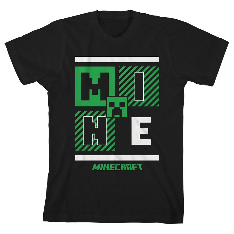 Minecraft Title Logo Youth Black Graphic Tee, 1 of 3