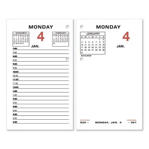 Two-Color Desk Calendar Refill, 3.5 x 6, White Sheets, 12-Month (Jan to Dec): 2025 - 1 of 3