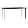 Dining Table Black Powder-coated steel Large Durable - 2 of 4