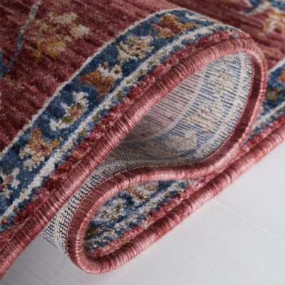 Heirloom Rust and Ivory Synthetic Rectangular Area Rug