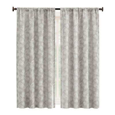 Collections Etc Elegant Leaf Embroidered Rod Pocket Top Curtain Panel
