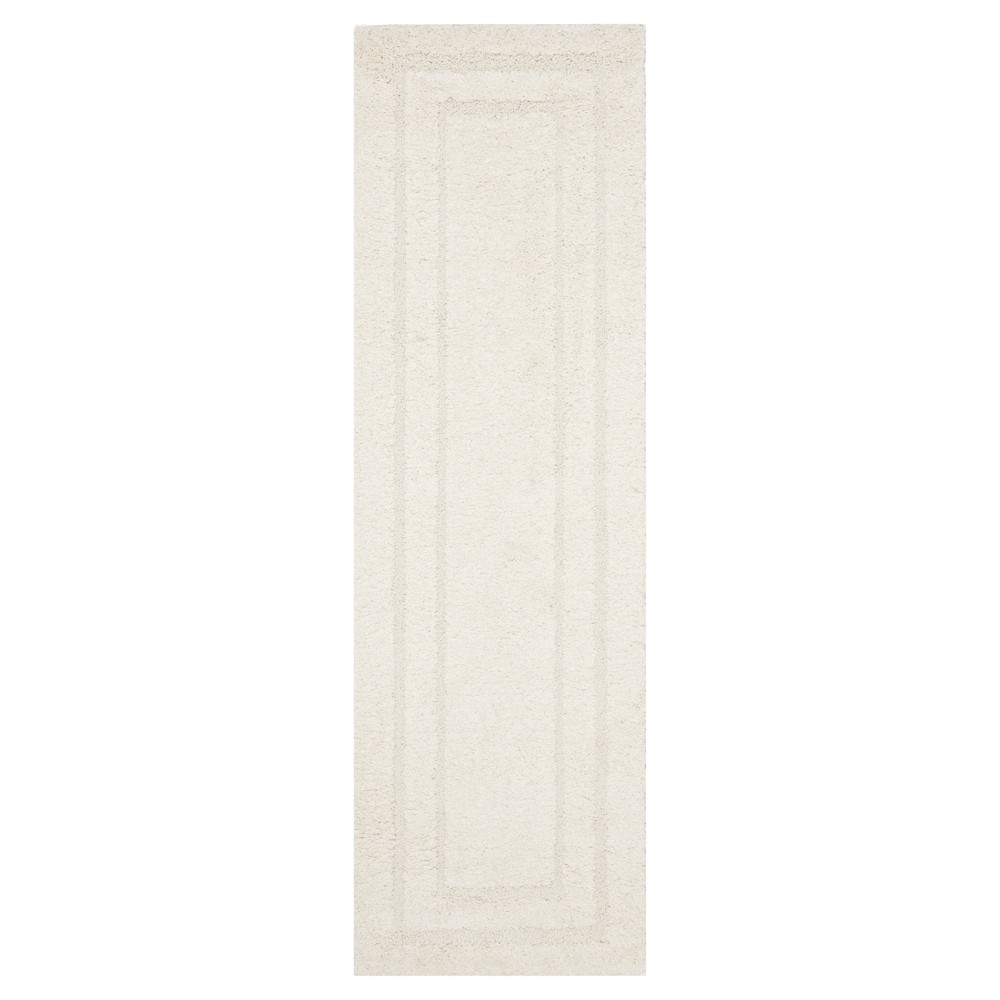 2'3inx9' Runner Creme Abstract Shag/Flokati Loomed - Safavieh
