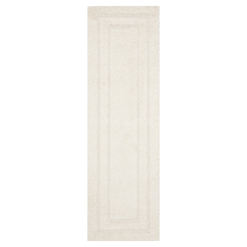 2'3inx11' Runner Creme Abstract Shag/Flokati Loomed - Safavieh