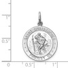 Black Bow Jewelry Sterling Silver Rhodium-Plated Round Saint Christopher Medal Pendant - 4 of 4