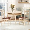 Costway Wooden dining chair set of 2/4 with rubber wood frame padded seat for kitchen - 2 of 4