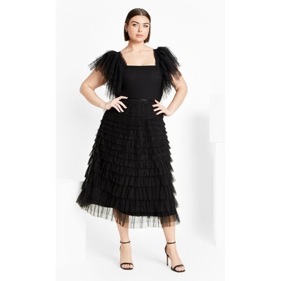 Women's Plus Size Averi Skirt - black | CITY CHIC