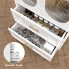 GlasFlength Decorative Storage Cabinets, 2 Doors 2 Drawers, White, 31.5"*15.75"*71" - 4 of 4