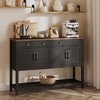 KIGFTSOD Modern Farmhouse Console Storage Table – Two Drawers,Four-Door Cabinet with Slatted Display Shelf - 4 of 4