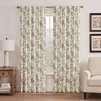 63"x52" Lucchese Light Filtering Window Curtain Off White - Waverly