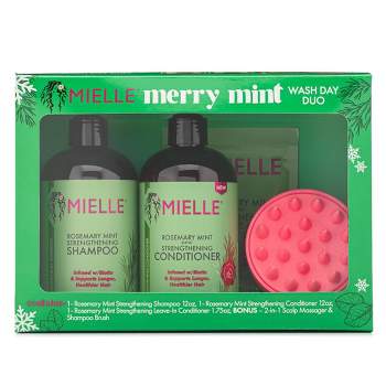 Mielle Organics Rosemary Mint & Merry Mint Shampoo & Conditioner Holiday Wash Day Duo Gift Set - 25.75 fl oz/3ct