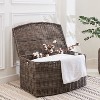 Kumasinova Rectangular Curve Resin Woven Laundry Basket with Handles,Multifunctional Storage Basket for Bathroom&Laundry Room,24"x24"x15",Walnut Brown - 3 of 4