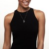 Ross-Simons 0.10 ct. t.w. Diamond Ribboned Cross Pendant Necklace in Sterling Silver - 2 of 4
