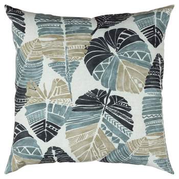 22"x22" Oversize Poly-Filled Leaf Pattern Botanical Indoor/Outdoor Square Throw Pillow - Rizzy Home