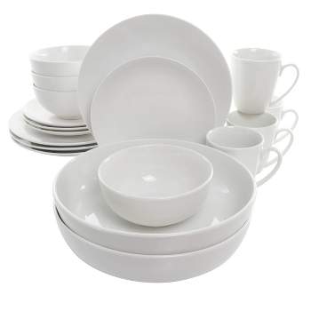 18pc Porcelain Owen Dinnerware Set White - Elama