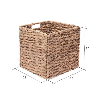 Set of 2 Natural Seagrass Wicker Storage Baskets with Handles