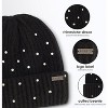 Nicole Miller Women Rhinestone Winter Beanie Hats & Soft Warm Gloves Set - 3 of 4