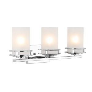 LED Light Metal/Frosted Glass Contemporary Glam Pendent Chrome - JONATHAN Y - 1 of 4