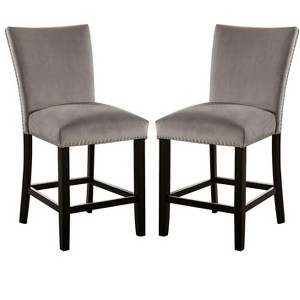 NicBex Set of 2 Dining Chair Modern Kitchen Armless Chair with Nailhead Trim & Wood Legs,Gray - 1 of 4