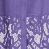 Collections Etc Lace Hem & Sleeve Button-Front Woven Shirt - 4 of 4
