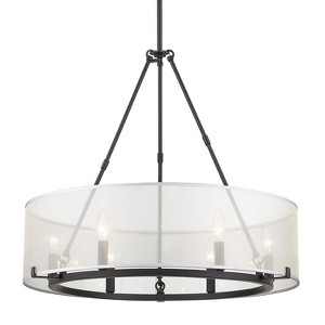 Golden Lighting Alyssa 6-Light Chandelier in Matte Black with Sterling Mist - 1 of 1