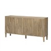 4 Door MDF Sideboard,Storage Cabinet with Ash Veneer and Hidden Handles,Modern Buffet Sideboard for Living Room Dining Room-Coolbibila - 3 of 4