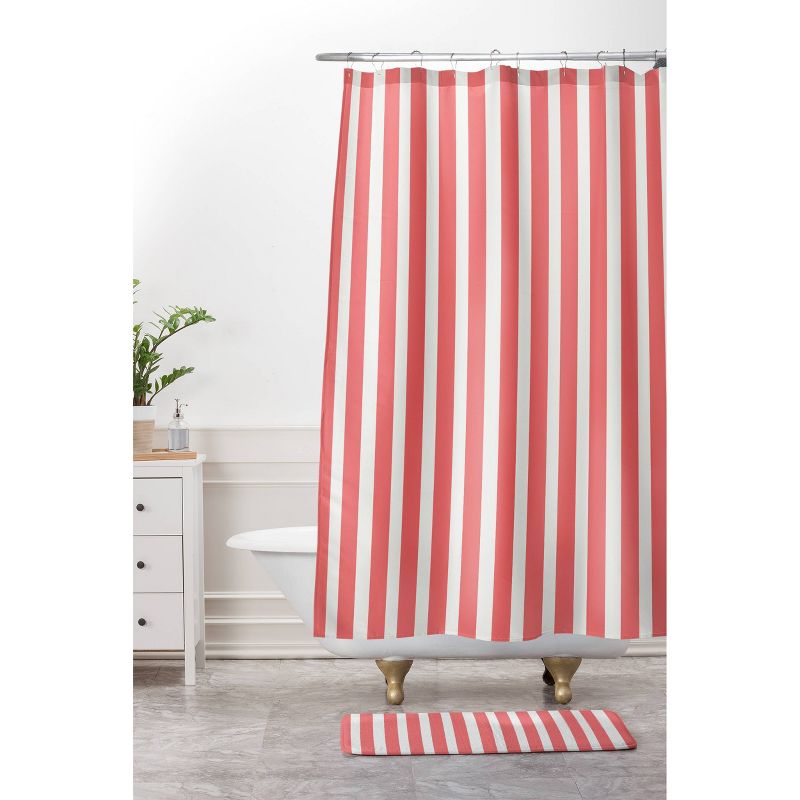 June Journal Calming Ocean Waves Shower Curtain Red - Deny Designs, 4 of 5