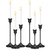 MOEPISY Black Candlestick Holders Set of 6, Weighted, Metal Taper Candle Stick Holders - 2 of 4