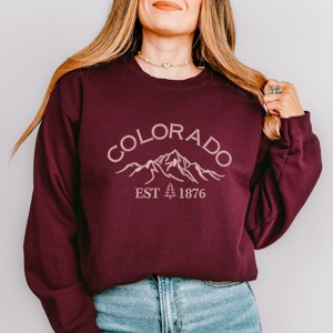 Simply Sage Market Embroidered Colorado Mountains Sweatshirt - 1 of 4
