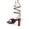 Chasm Satin Ruched Strap Tie Up Sandals Women - 3 of 4