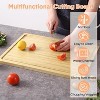 Extra Large Bamboo Cutting Board, Reversible Chopping Board with Deep Juice Groove and Handles, Pre-oiled Butcher Block Cutting Board - 2 of 4
