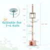 EROMMY Floor to Ceiling Cat Tree, Adjustable Cat Climbing Tower with Scratching Post, Pink - 3 of 4