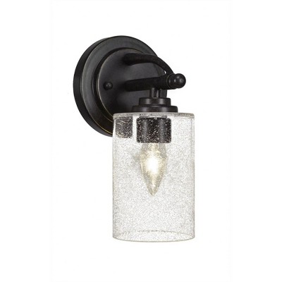 Toltec Lighting Marquise 1 - Light Sconce in  Dark Granite with 4" Clear Bubble Shade
