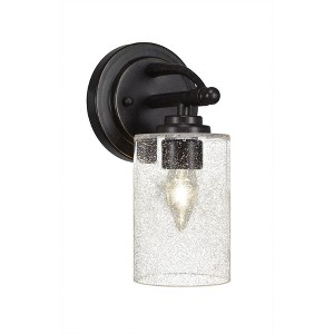 Toltec Lighting Marquise 1 - Light Sconce in  Dark Granite with 4" Clear Bubble Shade - 1 of 1