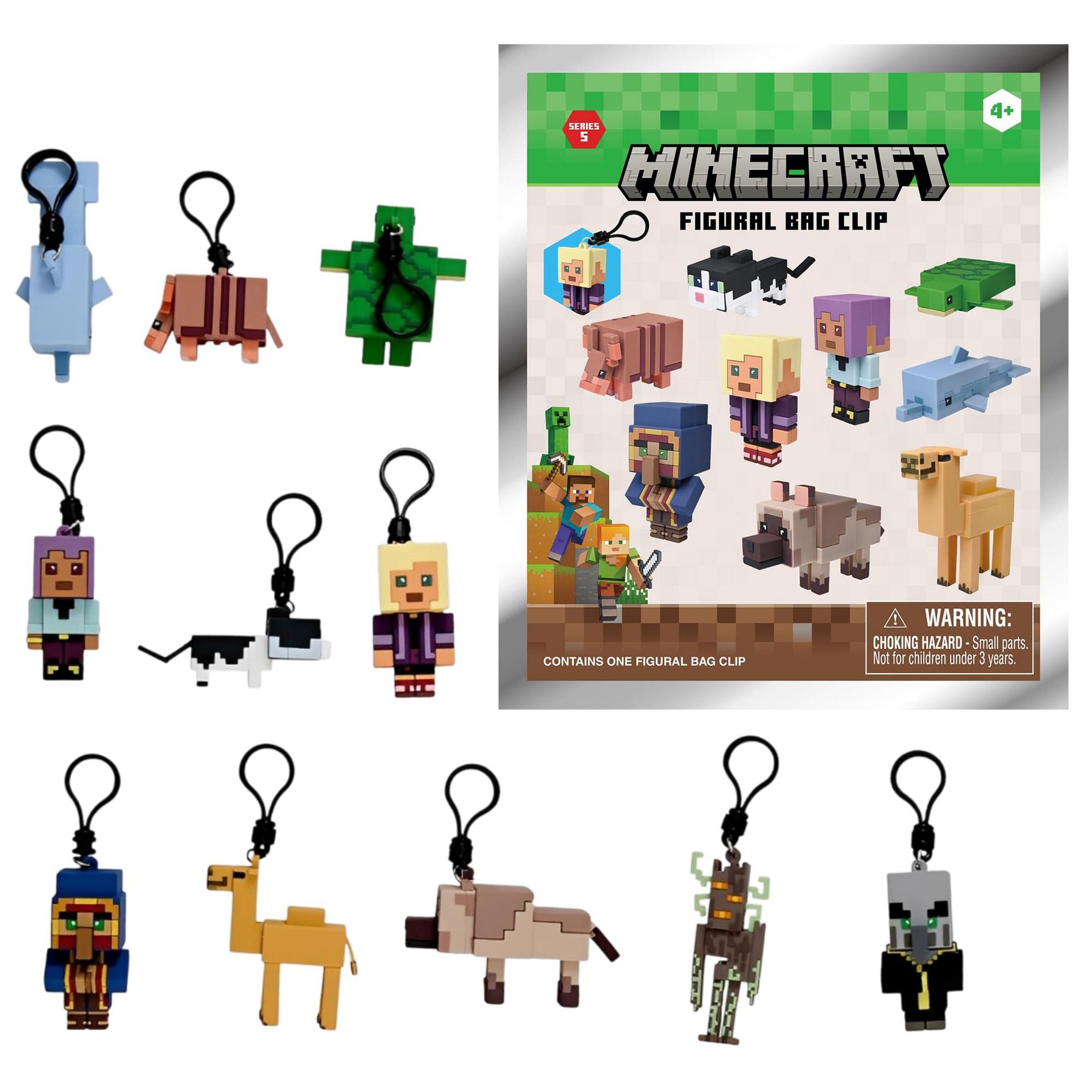 Monogram International Inc. Minecraft Series 5 Blind Bag 3D Foam Bag Clip | One Random