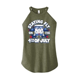 Women's - SpongeBob SquarePants - Fly On 4Th Of July Graphic High Neck Tank - 1 of 3